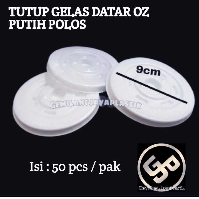 TUTUP GELAS DATAR/TUTUP CEMBUNG POP ICE/TUTUP DOMELID  ISI 50PCS
