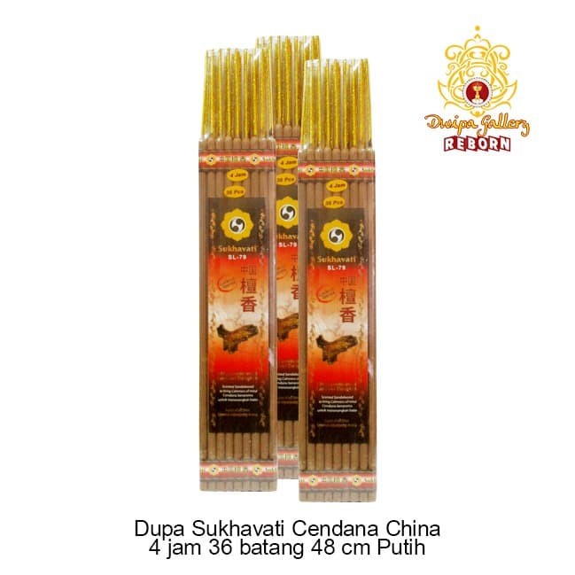 Dupa/Hio Wangi Sukhavati Cendana China 4 jam 36 batang 48 cm Putih