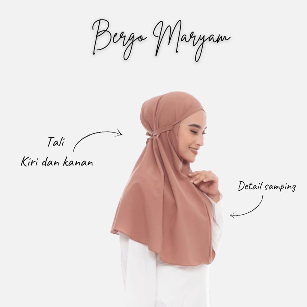 BERGO TALI JILBAB INSTAN BERGO MARYAM KHIMAR INSTANT DIAMOND KHIMAR TALI PREMIUM QUALITY