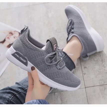 Lalafunny Sepatu Sneakers Wanita Kasual Sepatu Wanita Luar Bernapas Non-Slip Sport Shoes-Light-gray