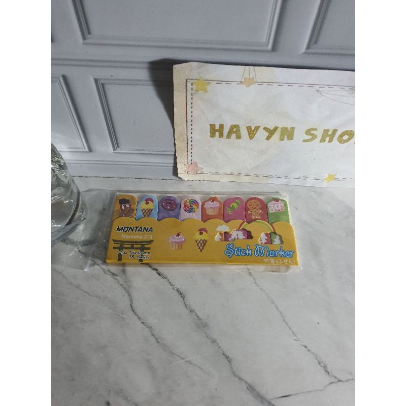 Post it KERTAS kecil (8) gambar/stick marker/pembatas kertas karakter/sticky notes/note marker-Cake