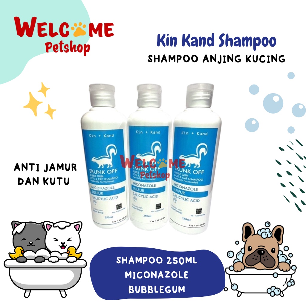 Kin Kand Shampoo 250ml Anjing Kucing Sampo Mandi Bulu Anti Kutu Jamur