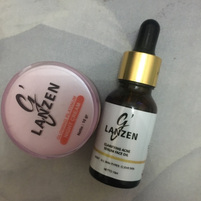 Preloved Night Cream glanzen + clarifying acne serum face oil