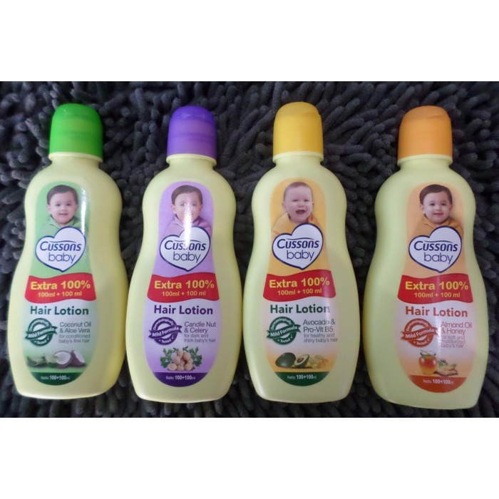 CUSSONS BABY - Cussons Baby Hair Lotion  100ml + 100 ml Extra 100 % - CUSSONS Hair Lotion  Baby Hair