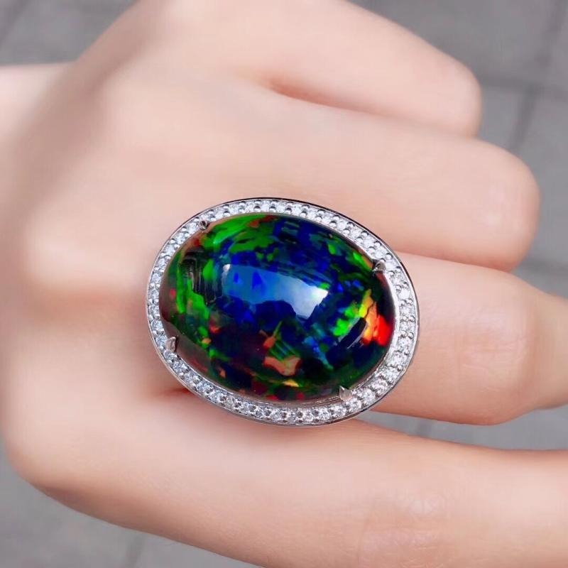 [Ready Stock]New Luxury Opal Ring Fashion Luxury