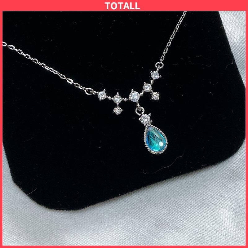 COD Kalung Fashion Wanita All-match Niche Design Light Luxury Moonstone Water Drop Necklace-Totall