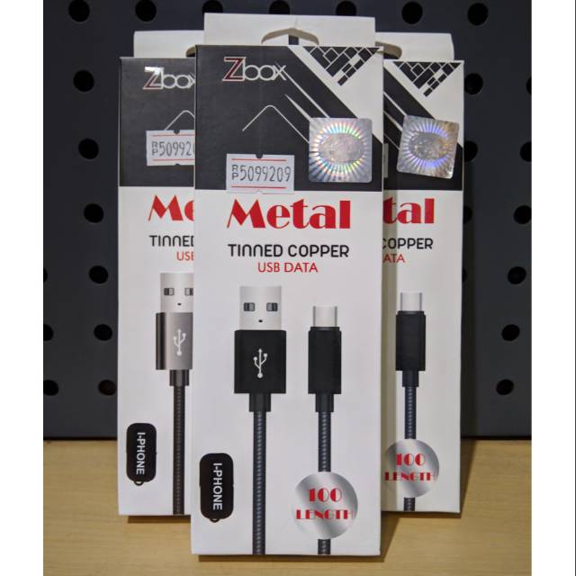 Kabel Data ZBox Lightning (iPhone). Metal Tinned Copper.