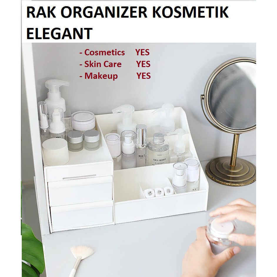 (HIGH QUALITY)-KOTAK ORGANIZER KOSMETIK MAKE UP ELEGANT