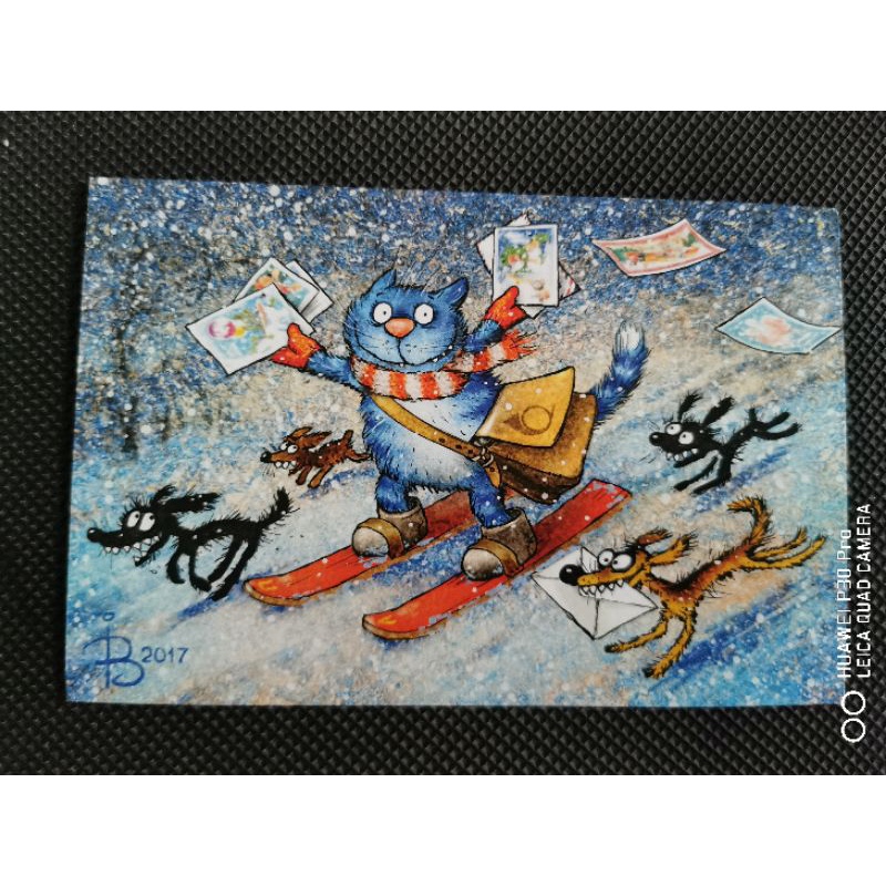 

kartu pos bluecat/bluecat postcard