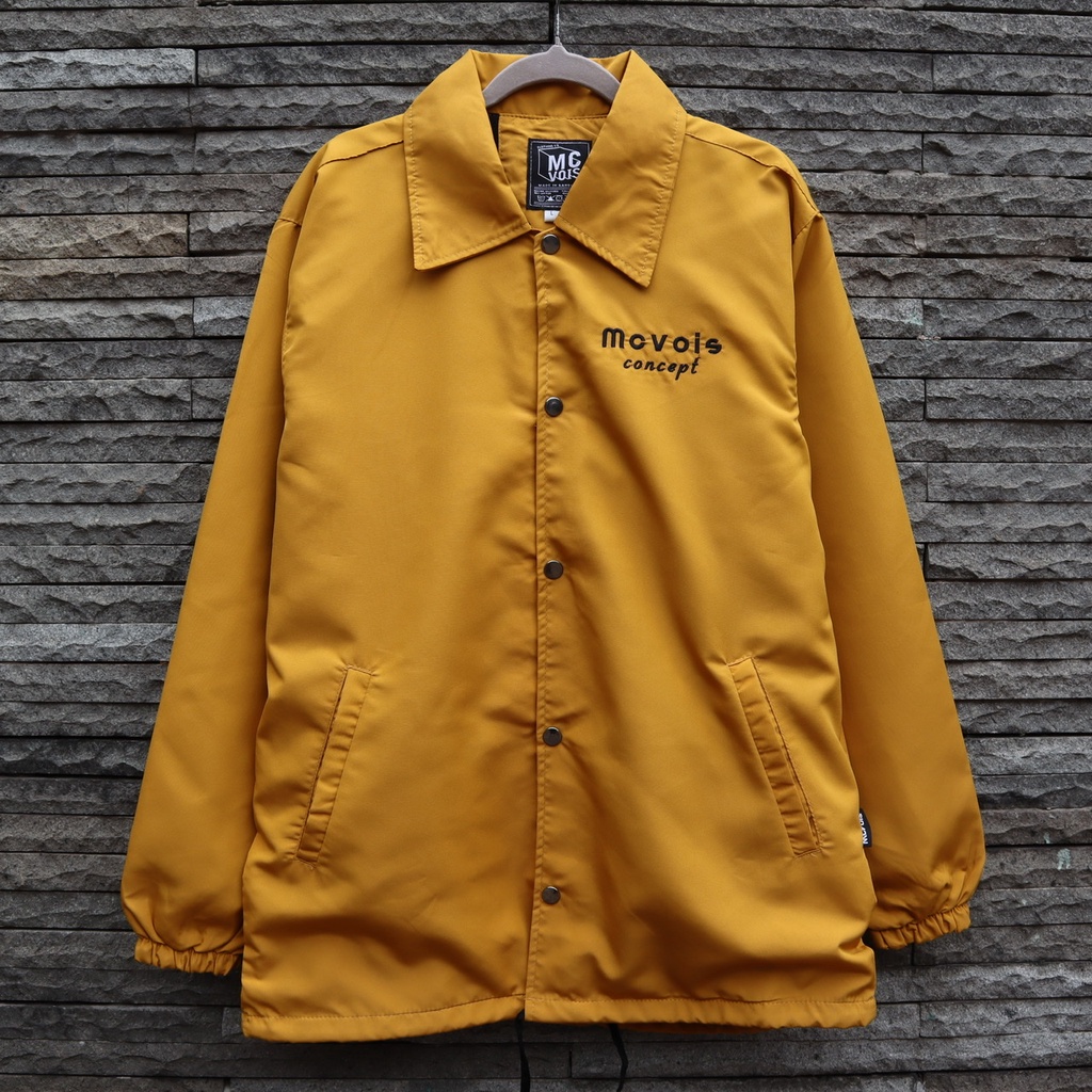 Jaket Coach Winbreaker Mcvois Jaket Pria Taslan Anti Air Premium-Coach Mustard