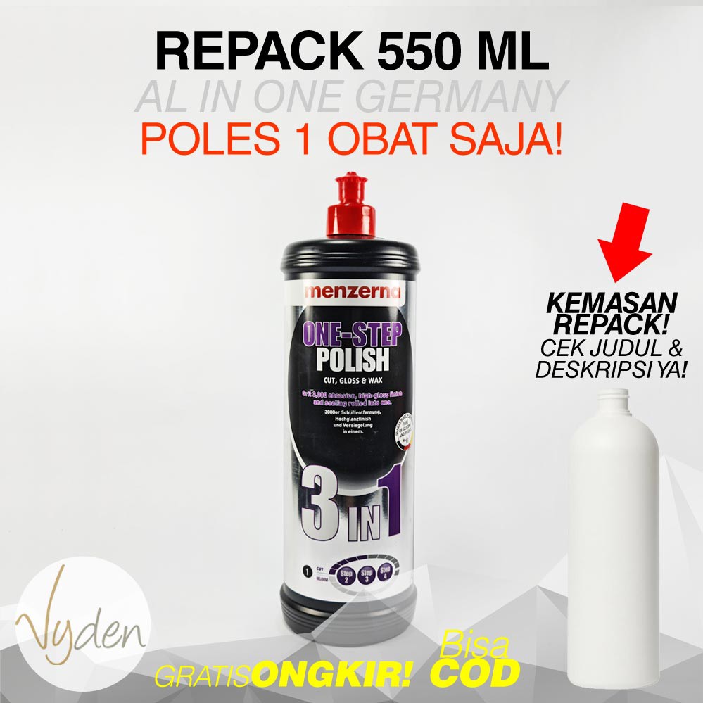 MENZERNA One Step Polish 3 In 1 All In One 550ml ECER Kompon Polish Sealant Kasar Halus MURAH