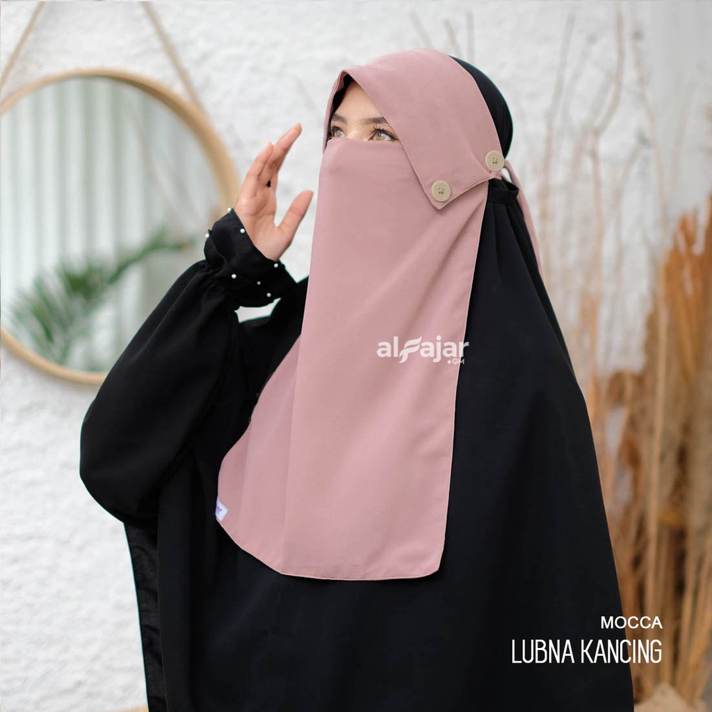Cadar Niqab Tali Poni Cantik Kekinian Lubna Kancing Ceruti Babydoll by Alfajar Griya Muslim