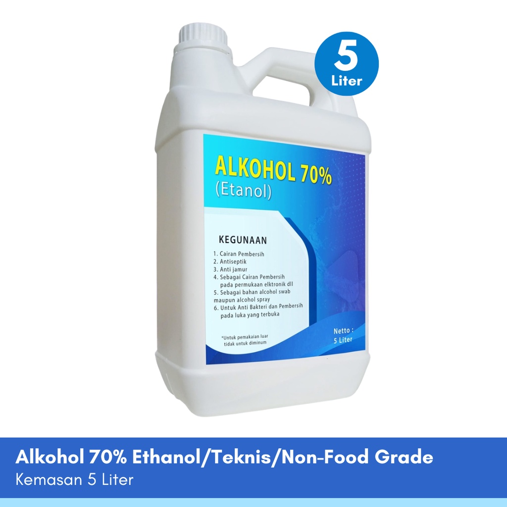 ALKOHOL 70% Ethanol kemasan 5 Liter