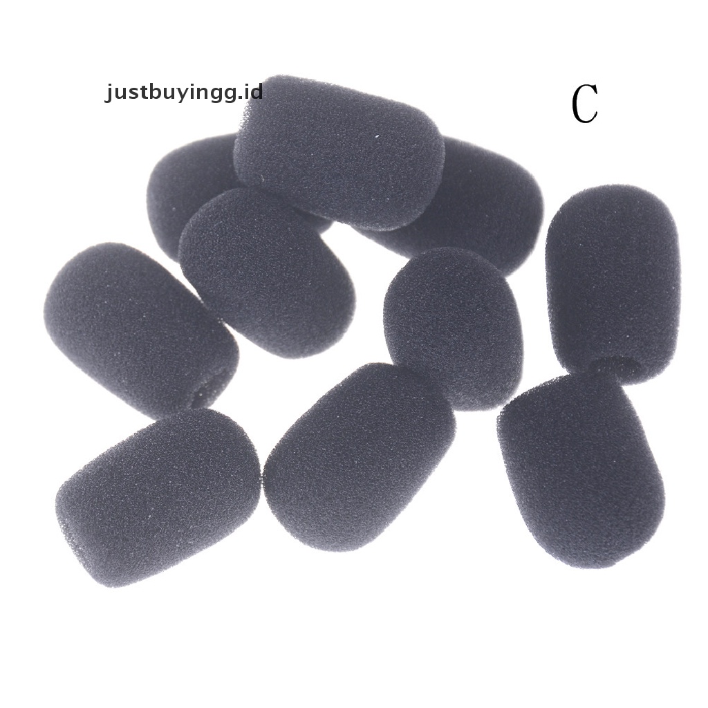 (Justbuyingg.Id) 10pcs / Set Cover Pelindung Mikrofon Bahan Busa Warna Hitam