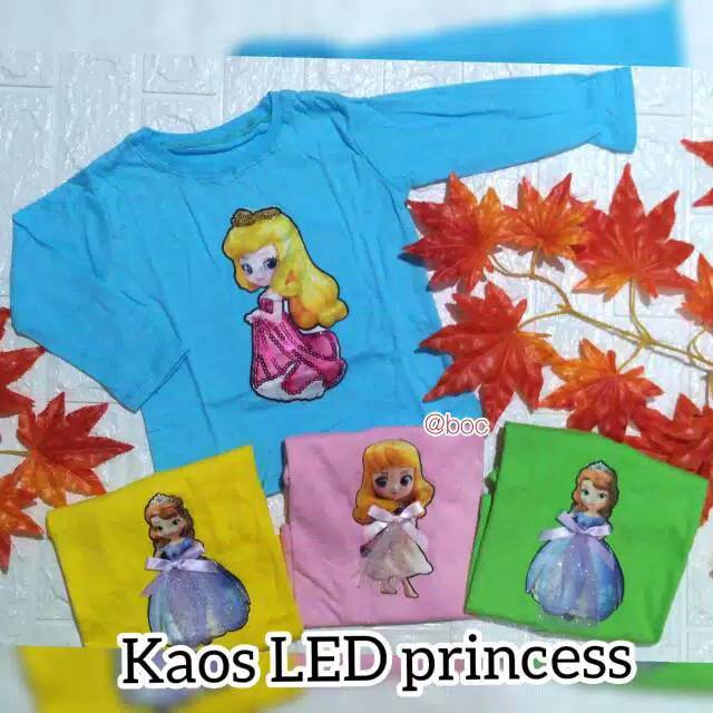 Kaos anak led musik lengan panjang 1-12 tahun karakter cewek &amp; cowok bisa request