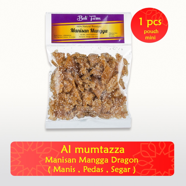 

Al mumtazza cemialan Isntan Manisan mangga Pouch Varian 3 Rasa ( manis , Pedas , Segar )/1 pcs