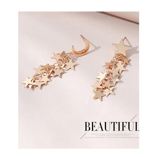 LRC Anting Tusuk Fashion Golden Little Star Earrings Y65619