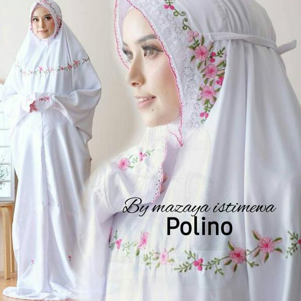 Bdb31au22ᴸ ‣ Mukena MAZAYA terusan lajuran polino bordir simpel motifwarna warni cantik manis