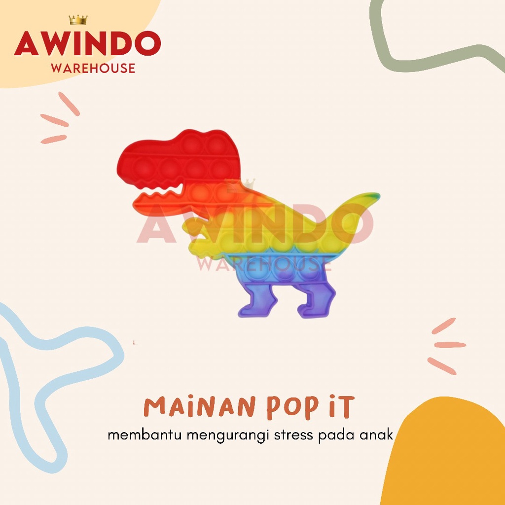 MAINAN POP IT - Mainan Anak Pop It Fidget Push Bubble Kid Toy Rainbow