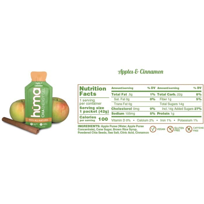 Huma Chia Energy gel Apple Cinnamon organic