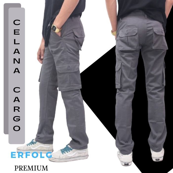 Celana Pdl Panjang Cargo Pria Abu Original Slimfit Kargo Kanvas Premium Distro Brand Lokal Bandung Taktikal Cowok Laki Calana Gunung