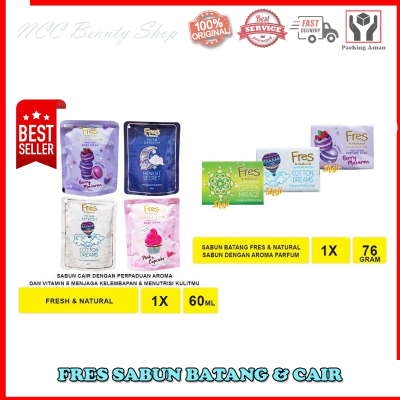 * NCC * Fres &amp; Natural Sabun Mandi Batang Cair Pouch Refill Natural Soap Fresh by Wings Care