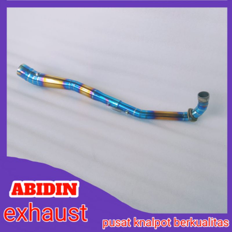 Leheran pipa knalpot bluegold full cacing Jupiter Z samping - Vega r zr - smash - shogun - grand