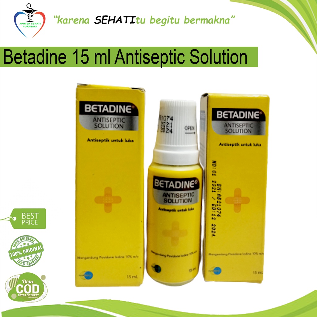 BETADINE SOL 15ML OBAT MERAH ANTISEPTIK LUKA POVIDONE IODINE