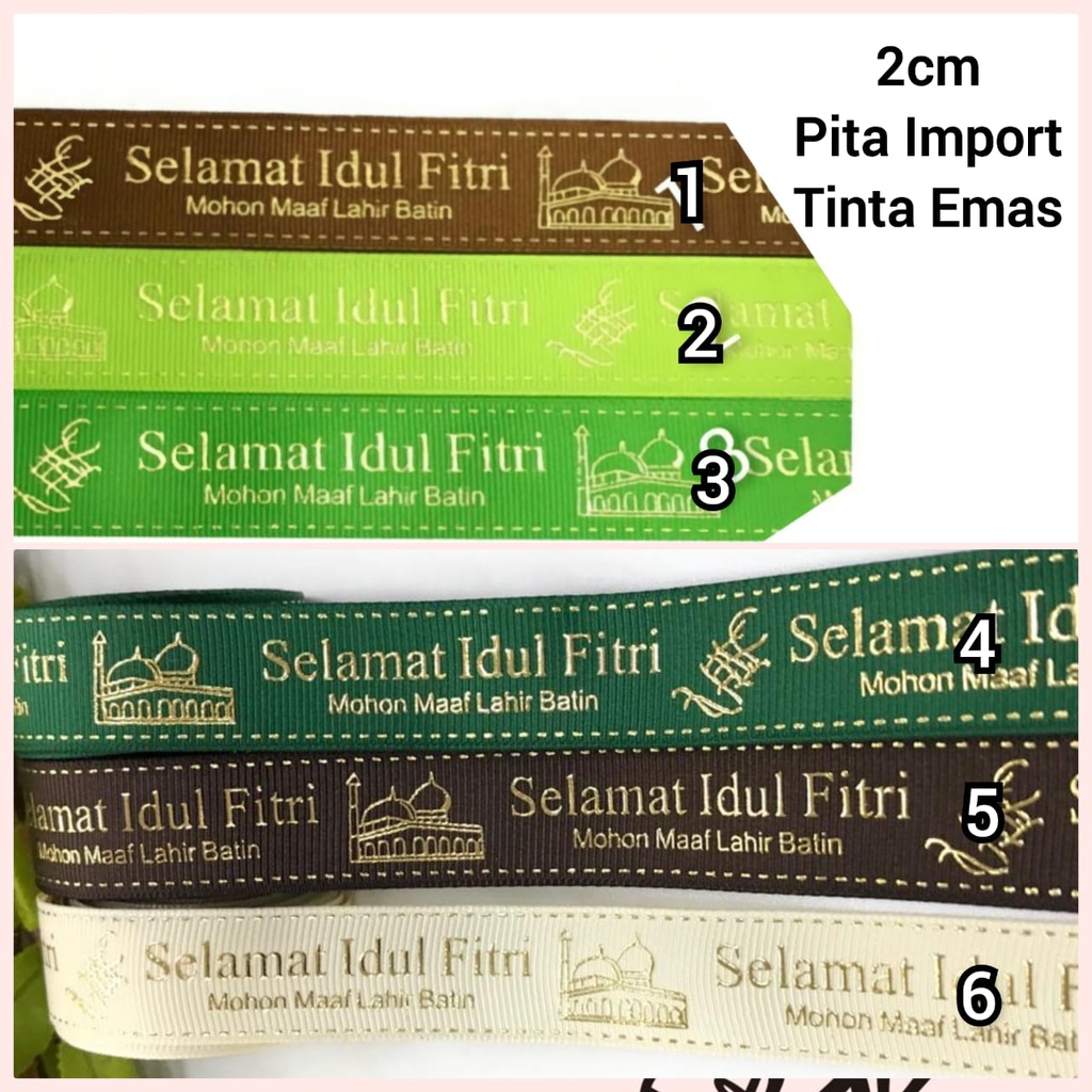 1 YARD (90 cm) - PITA IDUL FITRI DOUBLE SATIN DAN GROSGRAIN