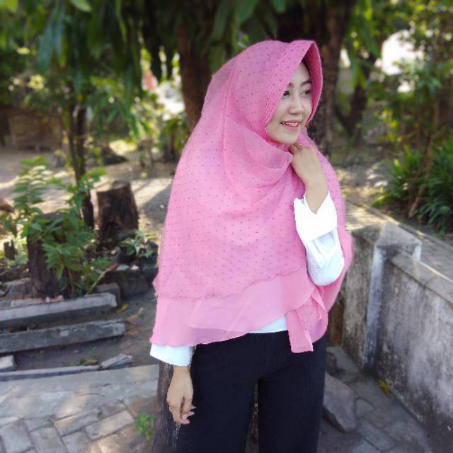 Jilbab Khimar 2 layer Polkhanza Premium Quality