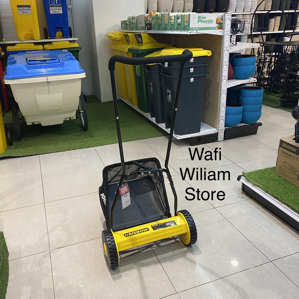 Krisbow Mesin Potong Rumput Dorong Manual 15 inch