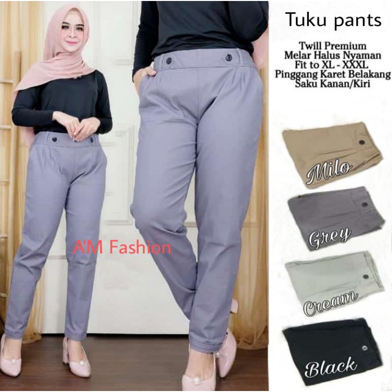 Bawahan wanita baggy pant jumbo celana kekinian Chino panjang wanita XL XXL L3 l4