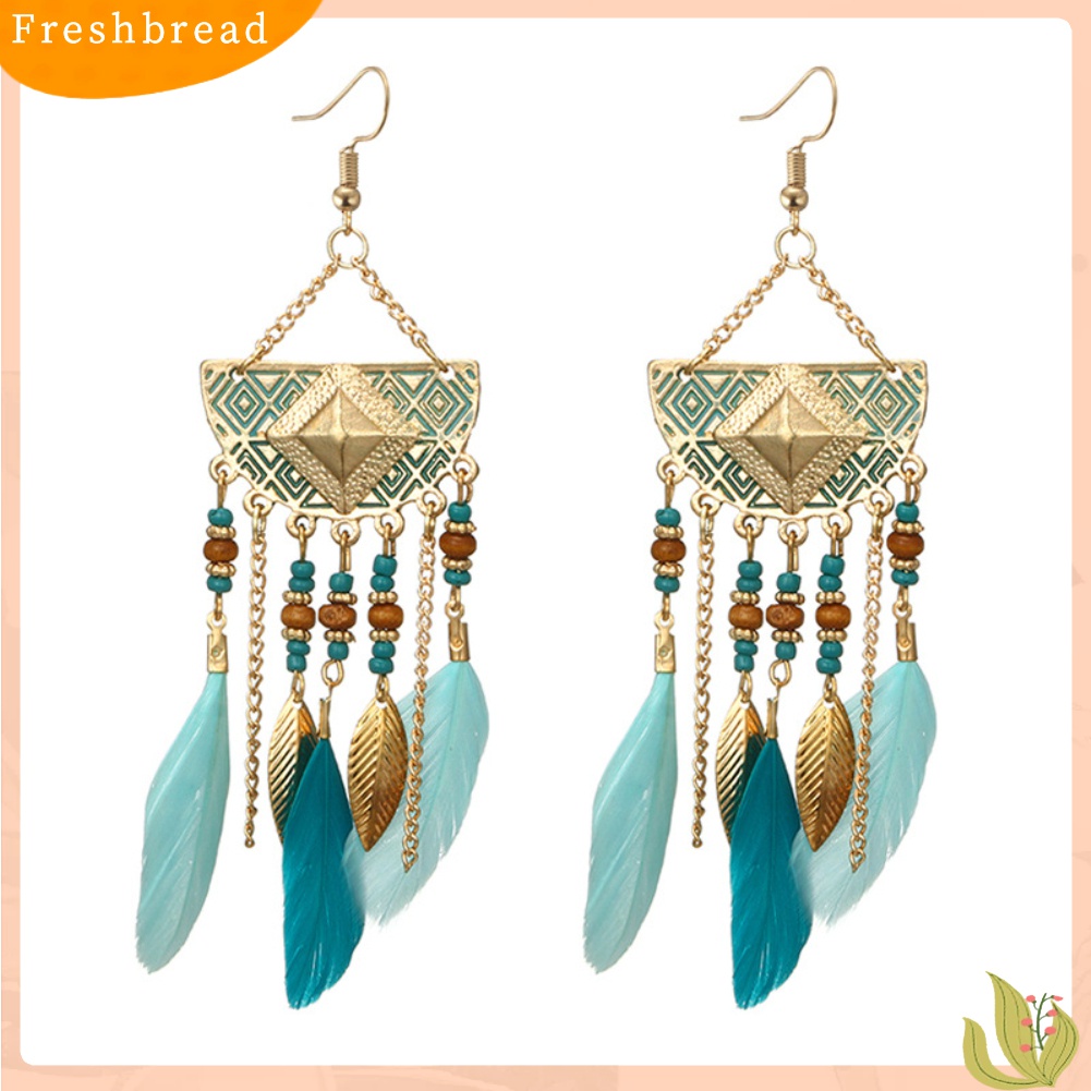Fresh| Anting Kait Gantung Statement Desain Kipasmanikmanikbulurumbai Gaya Bohemian Untuk Wanita