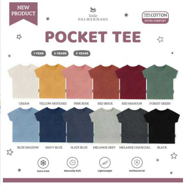 glinkshopLittle Palmerhaus Pocket Tee Baju Anak 1-3 Tahun Little Palmerhaus Pocket Tee NEW COLOR Kaos Bayi &amp; Anak