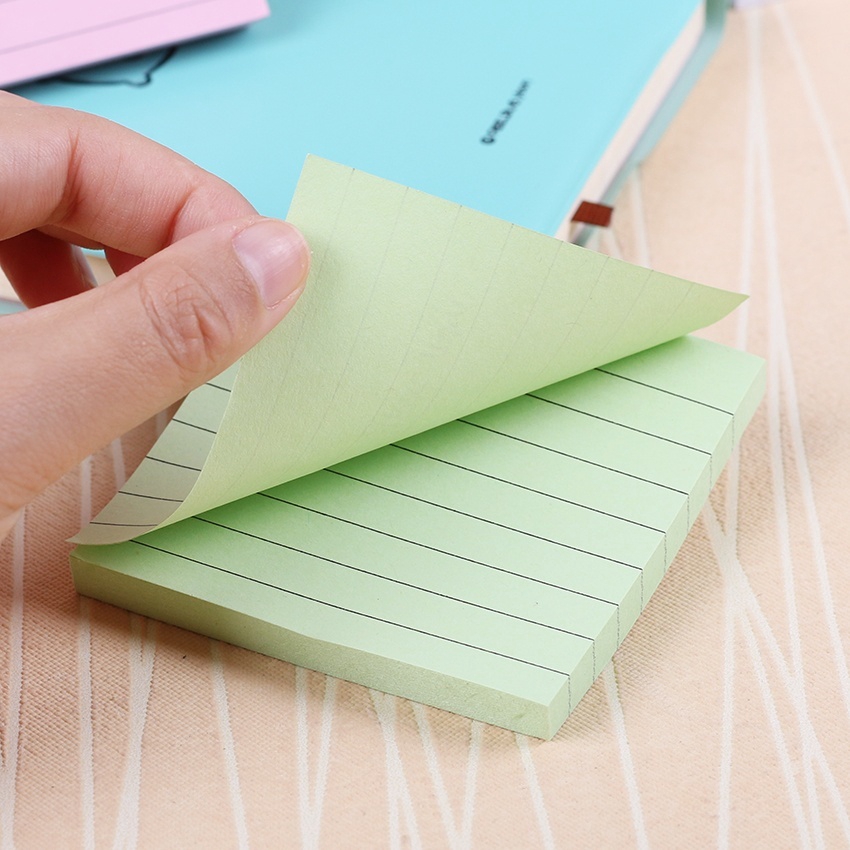 Stationery Sticky Notes Square Soild Color Memo Pad 80 Pages Sticker