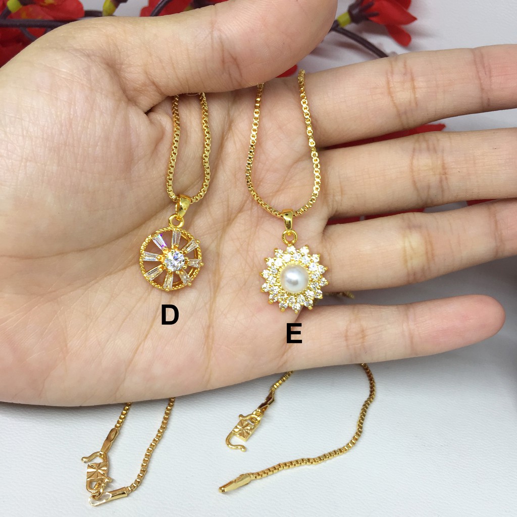 Kalung Xuping Liontin Batu Cubic Zirconia Lapis Emas - BN146