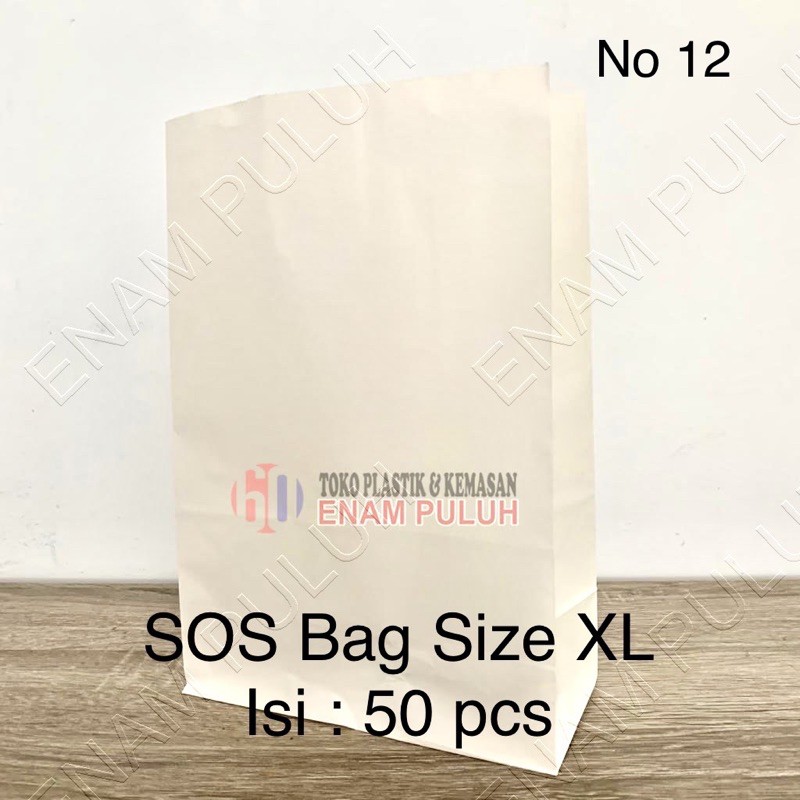 

Paperbag Kantong Kertas SOS White Putih Polos isi 50 pcs Size XL 12 Souvenir