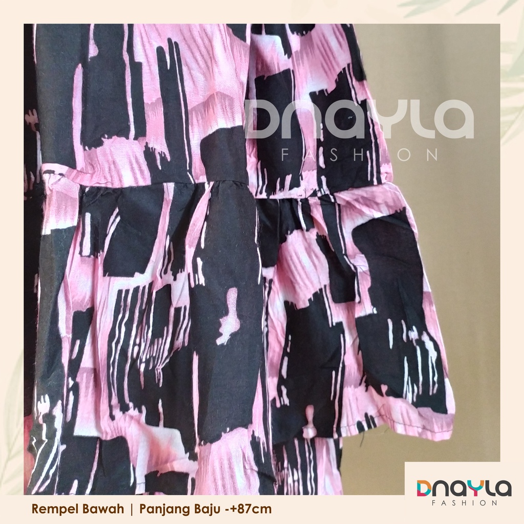 One Set Rempel Resleting Tali Serut / Setelan Celana Panjang / Setelan Baju Wanita Motif Black Pink