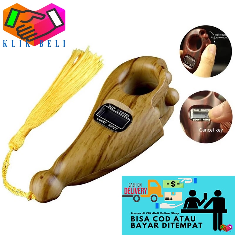 Tasbih Digital Kayu Tasbih Sultan Tasbeh Dzikir LED Finger Counter Alat Hitung Digital Tally Counter