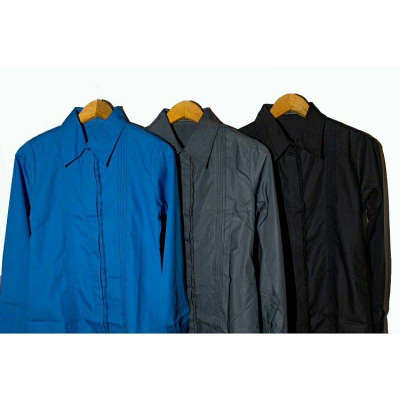 KEMEJA BASIC REMPEL LIPIT WANITA LENGAN PANJANG KERJA KANTOR OPNESEL LRS M,L,XL XXL