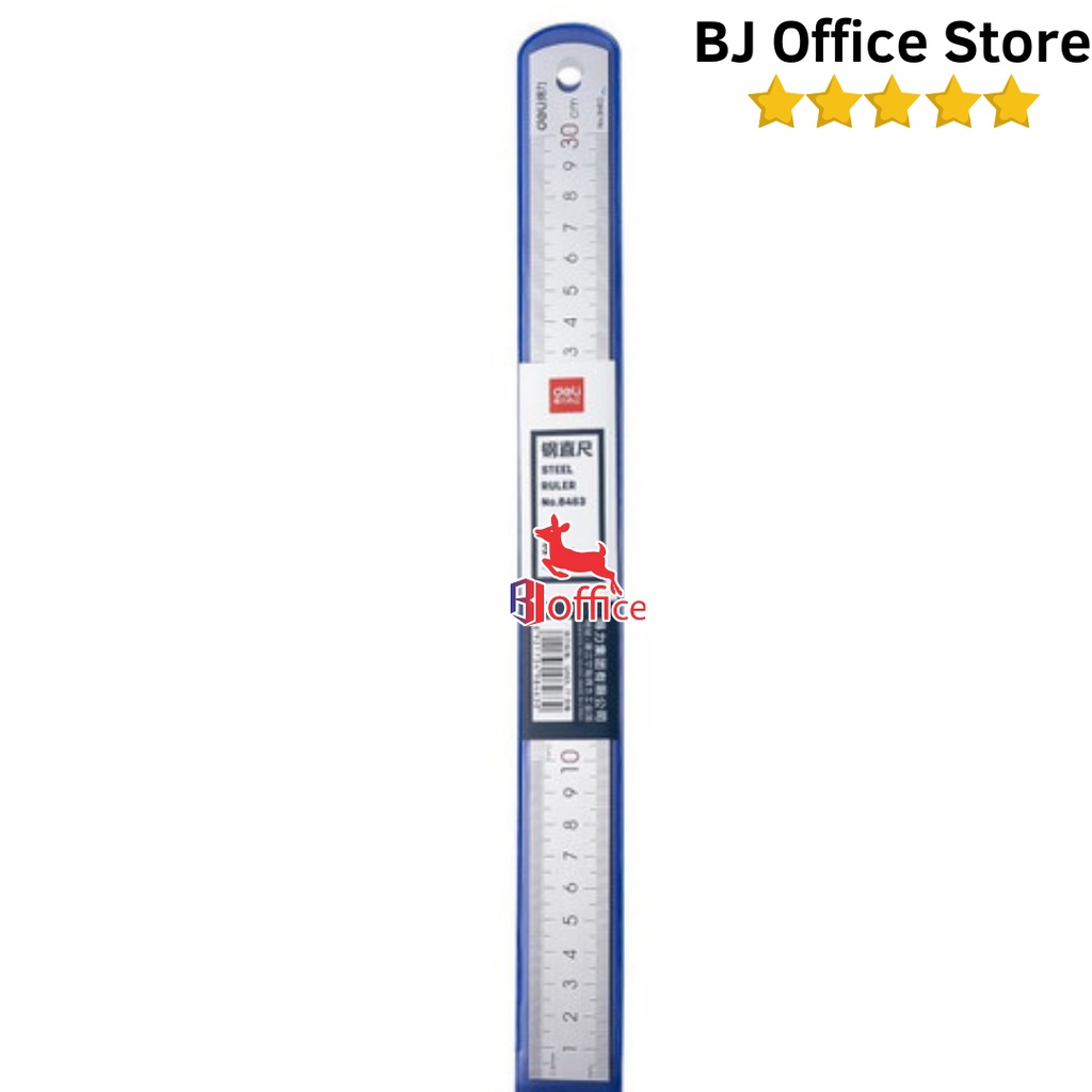

Pengaris Besi 30 CM Deli / Mistar Besi / Stainless Steel / Kulitas OKE