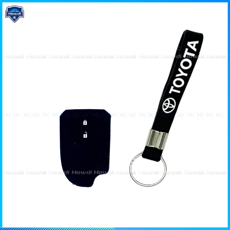 ☆Eksklusif☆Cover Kunci Remote Mobil Keyless Bahan Silikon Dengan Logo Gantungan Kunci Untuk Toyota Yaris 2018-2020