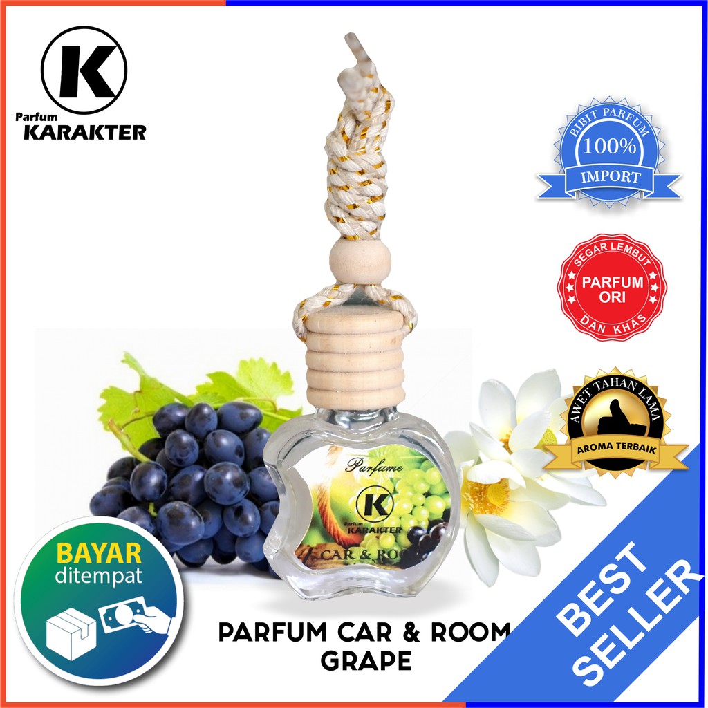 Parfum Mobil &amp; Ruangan Aroma Grape ( Anggur ) Model Gantung | Wangi dan Tahan Lama | Kemasan 10ml | Bisa Cod | Terlaris