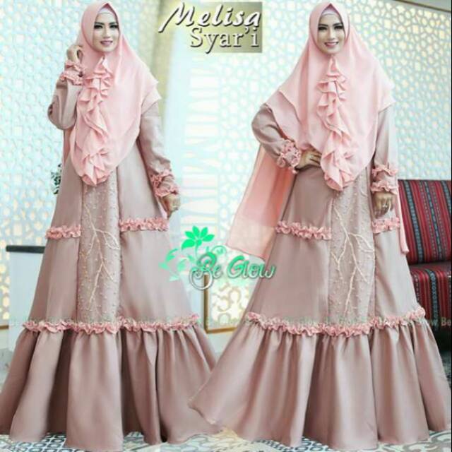 GAMIS Syari dan Khimar MELISA by BE GLOW ORIGINAL BRANDED