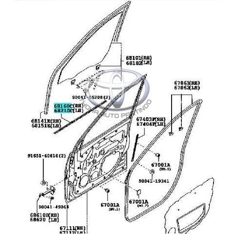 Weatherstrip Pelipit Pintu Karet Kaca Luar Avanza Lama 1 Set Original #Toyota