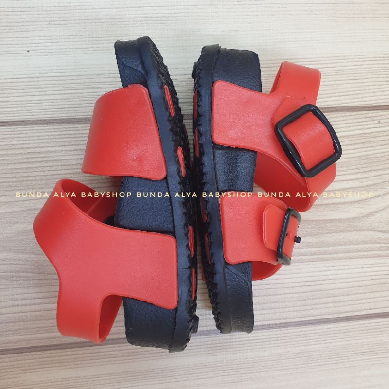 Sendal Anak Laki Laki Usia 3 4 Tahun Karet MERAH - Sepatu Sandal Anak Cowok Karet Size 25 - 28 Karet Anti Licin