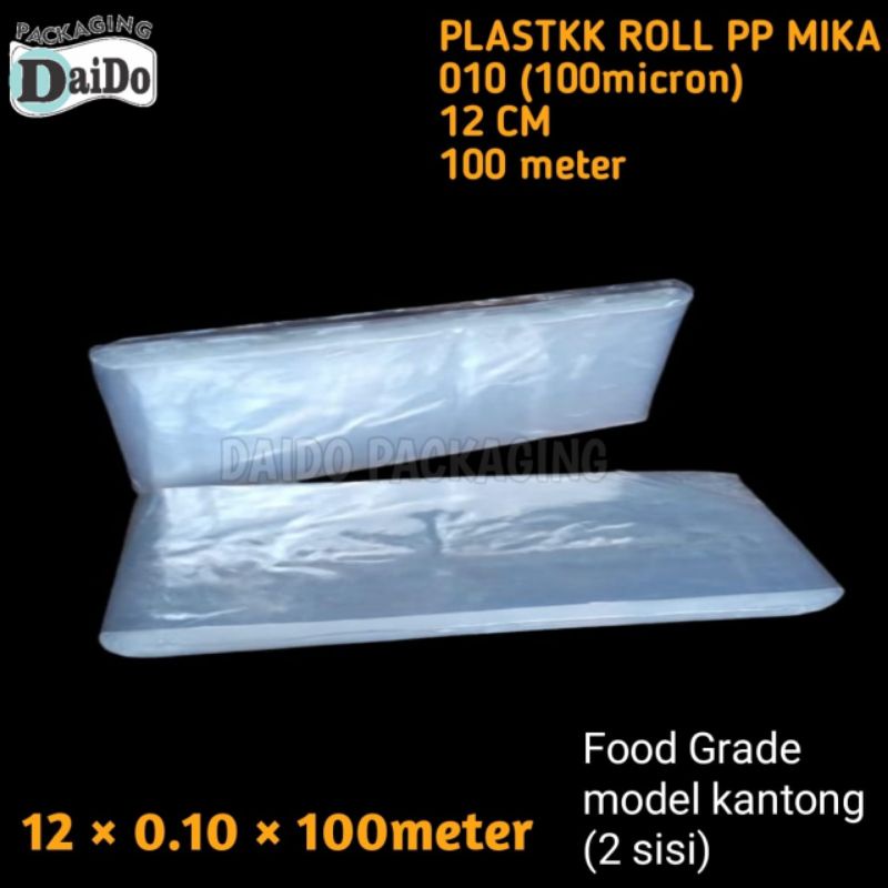 PLASTIK TEBAL ROLL 12 CM 100 METER KANTONG PLASTIK ROLL PP MIKA PLASTIK ROLL KEMASAN