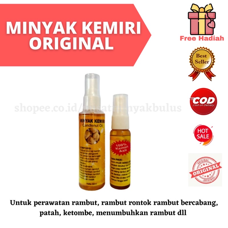 Minyak kemiri original / minyak kemiri asli / minyak kemiri menebalkan rambut merawat rambut rontok