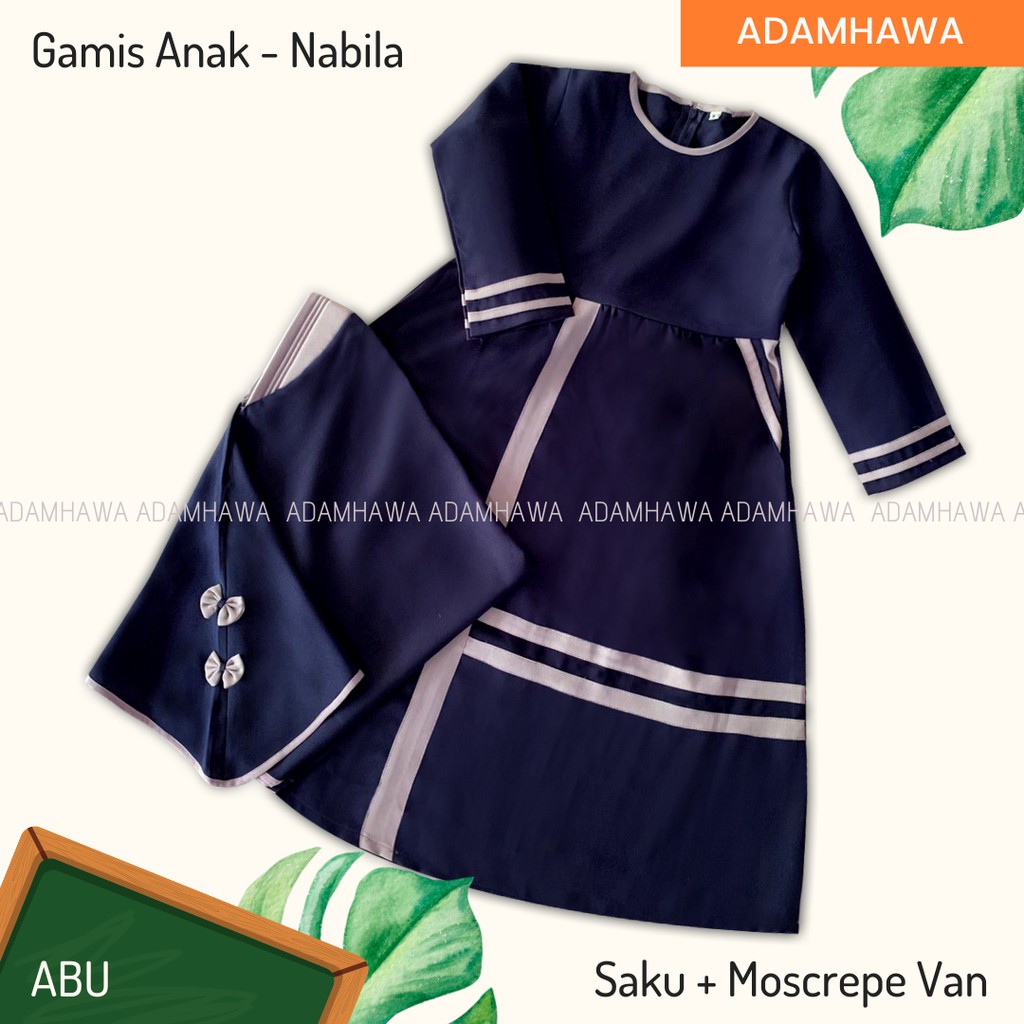 GAMIS MONSCREPE ANAK MAXY NABILA SIZE 2-12 TAHUN -ALEXAGROSIR