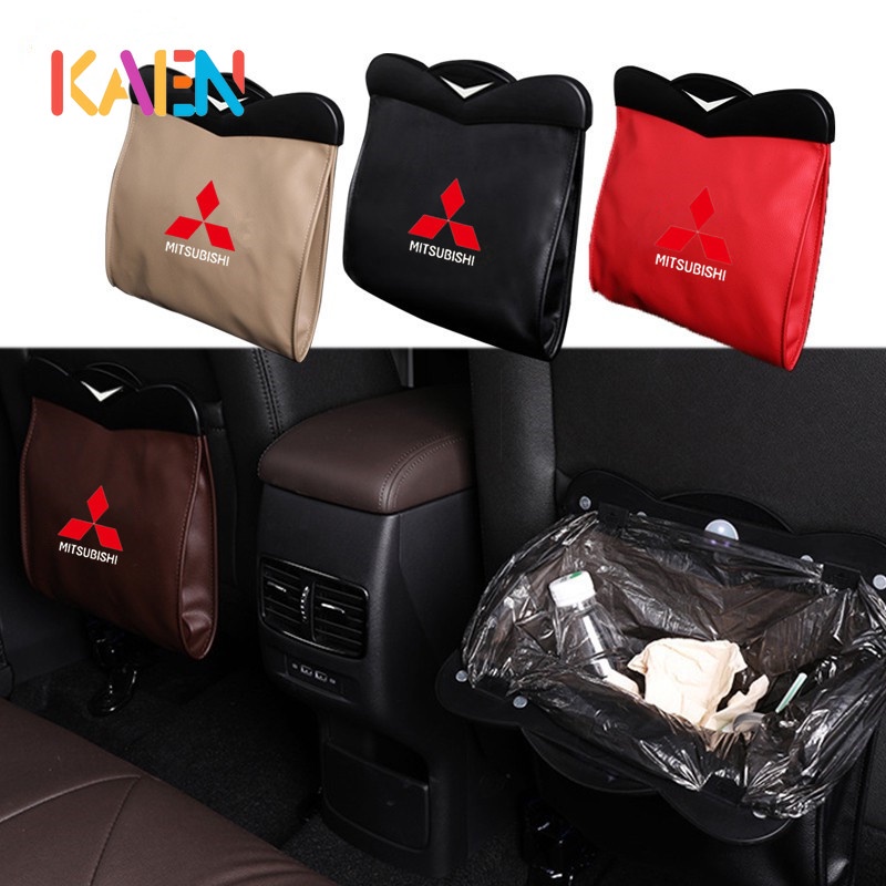 KAEN Kursi Mobil Kembali Tas Penyimpanan Kursi Belakang Tas Sampah dengan Lampu LED Aksesoris Interior Mobil Cocok untuk  Mitsubishi Mirage Xpander Outlaner Kuda Eterna